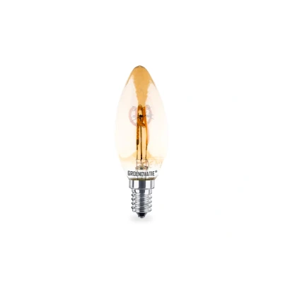 Afbeelding van E14 LED Filament Kaarslamp Goud 4W Spiral Extra Warm Wit Dimbaar
