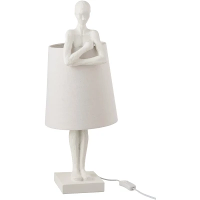 Afbeelding van J Line tafellamp figuur polyresin wit