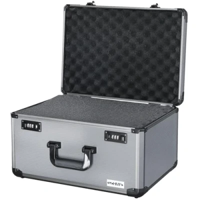 Afbeelding van HMF 14412 02 Aluminium fotokoffer, miniatuurkoffer met rasterschuim, 46 x 33 26 cm