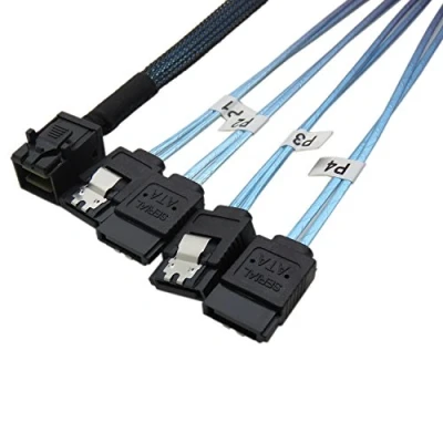 Afbeelding van YIWENTEC Internal HD Mini SAS (SFF 8643) naar 4x SATA (doel) harde schijf kabel (50 cm)