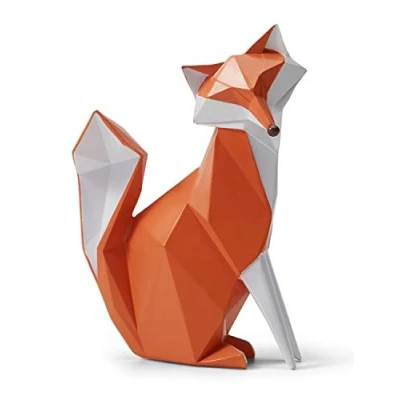 Afbeelding van Deco vos sculptuur figuren Fox standbeeld dier kunst polyhars cadeau 20cm