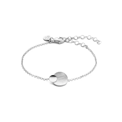 Afbeelding van Casa Jewelry dames Rondje Hol armband van zilver in de kleur Zilver, maat: 15 20 cm