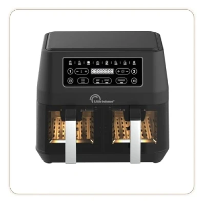 Afbeelding van Little Balance 8765 dubbele Airfryer 2 x 4.5 liter inhoud 2460 Watt 8 programma&#039;s PFAS vrij