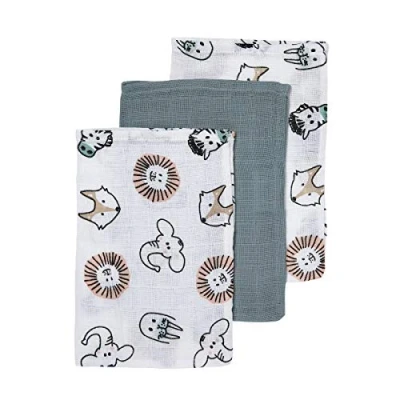 Image de Langes en mousseline Meyco Baby Cheetah/Panther, paquet de 3 (langes coton 100% biologique, très doux, bonne absorption l&#039;humidité et séchage rapide, dimensions : 70 x cm), camel