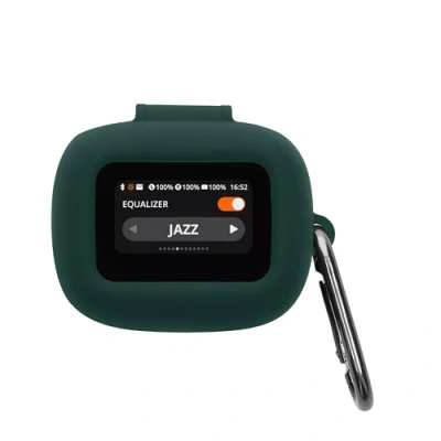 Afbeelding van kwmobile cover voor oordopjes case geschikt JBL Live Flex 3 / Buds Beam Trendy beschermhoes draadloze in donkergroen
