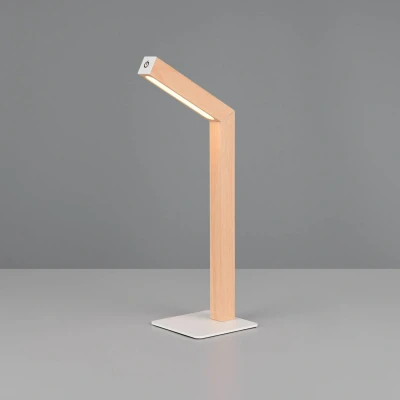 Afbeelding van REALITY SKIP Tafellamp Hout element incl. 1x SMD 2 W AAN/UIT touch Sensor dimmer USB aansluiting Oplaadbaar Snoerloos