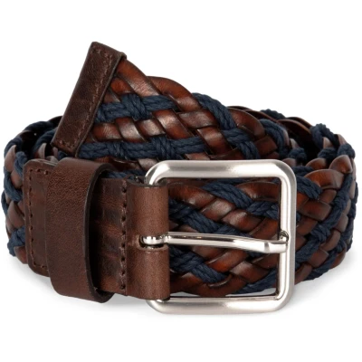 Afbeelding van K up Gevlochten, tweekleurige riem KP822 Dark Brown / Light Navy