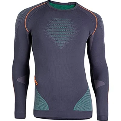 Afbeelding van Ondershirt UYN Men Evolutyon Long Sleeves Charcoal Green Orange Shiny S / M