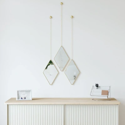 Afbeelding van Umbra Spiegel &#039;Dima&#039; Set van 3 stuks, kleur Mat Goud