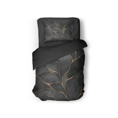Afbeelding van Eleganzzz Dekbedovertrek Golden Currents Grey 140x200/220cm Micropercal Eenpersoons Dekbedovertrekken