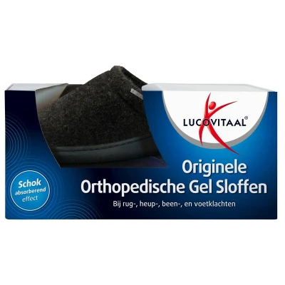 Afbeelding van Lucovitaal Originele Orthopedische Gel Sloffen 44 45 Zwart