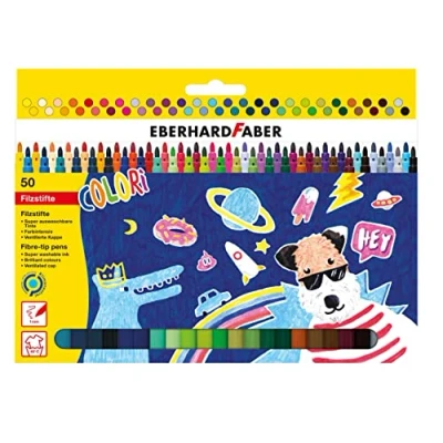 Afbeelding van Eberhard Faber viltstiften 50 assorti kleuren EF 551150