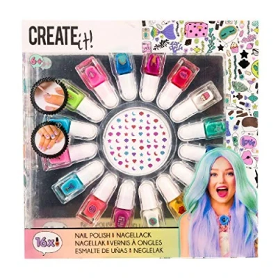 Afbeelding van Create It Palette met 16 nagellakken voor meisjes vanaf 6 jaar