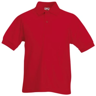 Afbeelding van Fruit of the Loom Poloshirt T shirt lange mouwen jongens, Rood