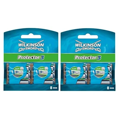 Afbeelding van Wilkinson Sword Protector 3 16 navulverpakkingen met scheermesjes voor heren, verpakkingstape aloë vera &quot;zf#