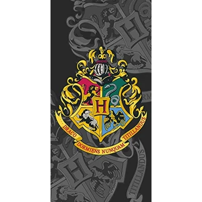 Afbeelding van Jerry Fabrics Harry Potter Hogwarts Wappen badhanddoek strandhanddoek 70 x 140 cm