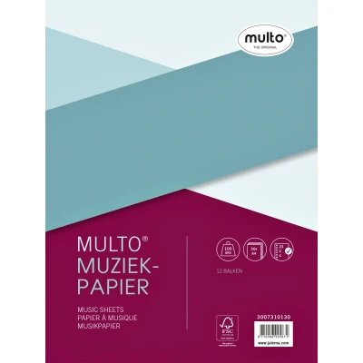 Afbeelding van Interieur Multo muziekpapier A4 23 rings 50vel Pak a 50 vel 10 stuks