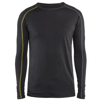 Image de Haut de sous vêtements xlight gris foncé/jaune manches longues