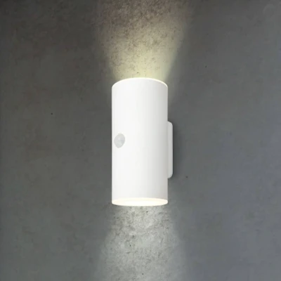 Afbeelding van Briloner Lampe d&#039;extérieur Lima Bewegingsmelder Schemersensor oplaadbare batterij USB opladen spatwater bescherming 15,5 x 7 8,5 cm Wit