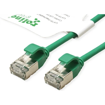 Afbeelding van ROLINE GREEN F/UTP DataCenter Patchkabel Cat.6A (Class EA), LSOH, extra dun, groen, 0,15 m