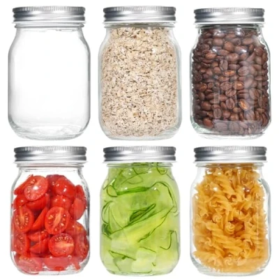Afbeelding van Zanfqvo Set van 6 luchtdichte weckpotten 500 ml met schroefdeksel, voor jam, inmaken en fermenteren levensmiddelen