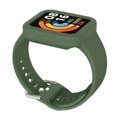 Afbeelding van Siliconen band met case Donkergroen Xiaomi Redmi Watch 2 (Lite)