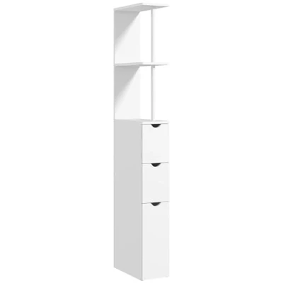 Afbeelding van HOMCOM Badkamerkast MDF 15x33x136,5cm Wit