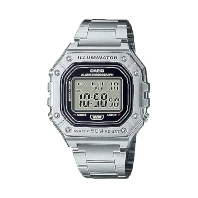 Afbeelding van Casio Herenhorloge met klassiek digitaal display W 218H 1AVCF zwart, zilver., Modern