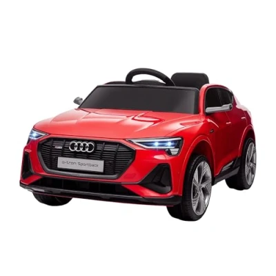 Afbeelding van HOMCOM Sportback S Line Elektrische speelgoedauto 12 V Max. snelheid 5 km/u, geluidseffecten, verlicht, afstandsbediening, USB poort, MP3, rood