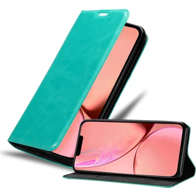 Afbeelding van Cadorabo Hoesje geschikt voor Apple iPhone 13 PRO in BENZINE TURKOOIS Beschermhoes met magnetische sluiting, standfunctie en kaartvakje Book Case Cover Etui
