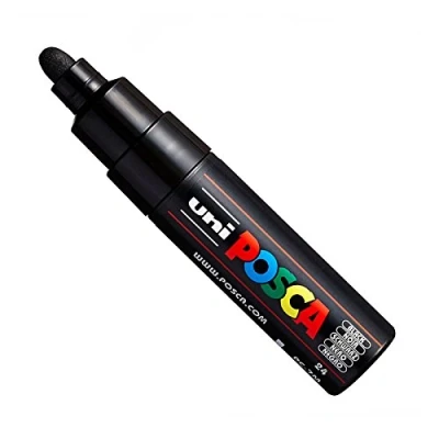 Afbeelding van Uni POSCA PC 7M Paint Marker Marker, brede punt 4,5 5,5 mm, 15 kleuren, zwart