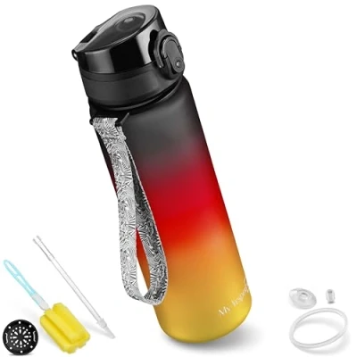 Afbeelding van My Vesperbox Minny Lekvrije drinkfles voor kinderen, 350 ml, 500 750 met rietje of zeef, lichte Tritan waterfles, BPA vrij, kleuterschool, school (Duitsland, ml)
