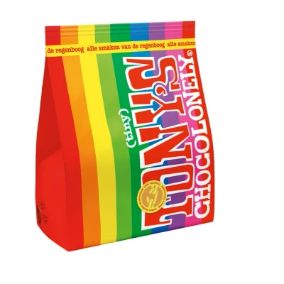 Afbeelding van Chocolade Tonys Chocolonely Tiny Tony#039;s regenboog zak 135 gram, 1