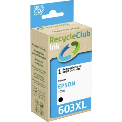 Afbeelding van RecycleClub inktcartridge Inktpatroon Geschikt voor Epson Alternatief T03A1 603XL Zwart 800 pagina&#039;s Zeester