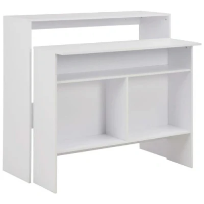 Afbeelding van Bartafel Met 2 Tafelbladen 130X40X120 Cm 1 / Wit