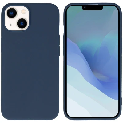 Afbeelding van iMoshion Hoesje Geschikt voor iPhone 14 Siliconen EasyGrip Backcover Donkerblauw