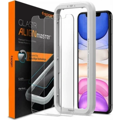 Afbeelding van Spigen Glas tR AlignMaster (2 Pack) + Frame screenprotector voor iPhone XR en 11