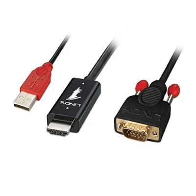 Afbeelding van LINDY 41456 HDMI kabel / VGA Adapterkabel A stekker, stekker 15 polig 2.00 m Zwart