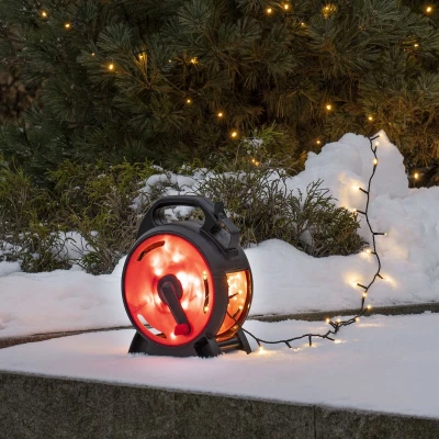 Afbeelding van Konstsmide 3831 807 Lichtketting Buiten Energielabel: G (A G) werkt op het lichtnet Aantal lampen 150 LED Barnsteen Verlichte lengte: 10.43 m Haspel
