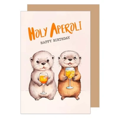 Afbeelding van Edition Seidel Hoogwaardige verjaardagskaart met envelop, voor dames en heren, Holy Aperoli (G3714 SW025)