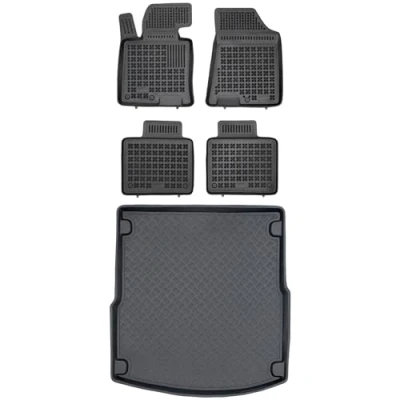 Afbeelding van M MOTOS Rubberen vloermat en kofferbakmat van PE kunststof voor Hyundai i40 2011 2019 Verbeter je reiscomfort met de antislip automat vloermatten