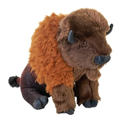 Afbeelding van Wild Republic Knuffeldier Bizon zachte pluche stof bruin kwaliteit knuffels 33 cm