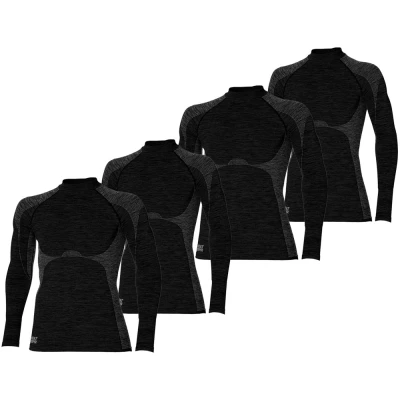 Afbeelding van Heatkeeper Thermoshirt Lange Mouw Heren Premium 4 pack Zwart Melange L