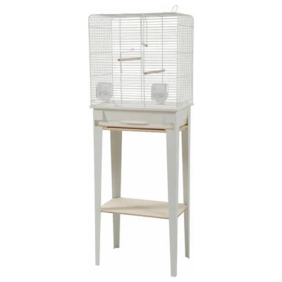 Afbeelding van Zolux vogelkooi chic loft met meubel wit 124x44,5x28 cm