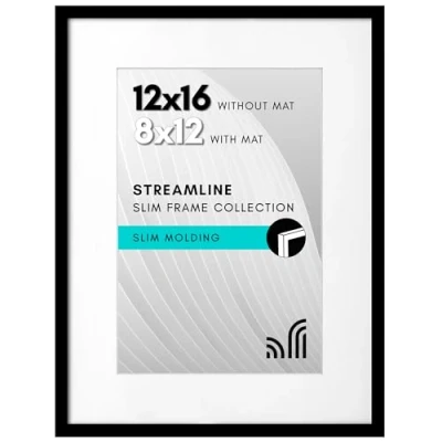 Afbeelding van Americanflat 30,5 x 40,6 cm zwarte fotolijst met passe partout en zonder partout, horizontale verticale formaten voor muur tafel