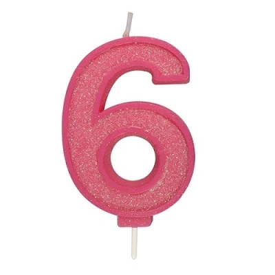 Afbeelding van Culpitt Cijferkaars #6 Roze met Glitter