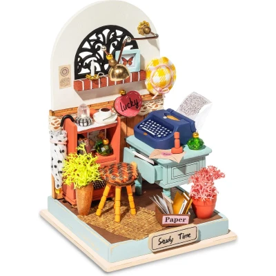 Afbeelding van Robotime Rolife Record Mood DS017 Studeerkamertje DIY Miniatuur Hobby Bouwpakket