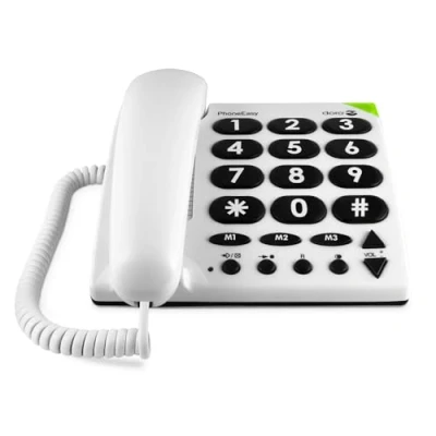 Image de Doro PhoneEasy 311c Téléphone Filaire Blanc Grosses Touches Senior Aide Auditive