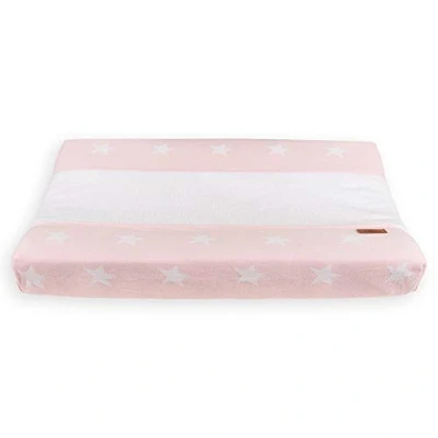 Afbeelding van Baby&#039;s Only Gebreide Baby aankleedkussenhoes Waskussenhoes Overtrek verzorgingskussen Star Roze/Wit 45x70 cm