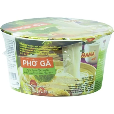 Afbeelding van MAMA Pho Ga Instant rijstnoedels met kippenvleessmaak, Oosterse soep, authentiek koken uit Thailand, 6 x 65 g